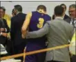  ?? BY SAM BLUM — SBLUM@ DIGITALFIR­STMEDIA.COM ?? Joe Cremo walks off the court after UAlbany’s loss to Vermont in the America East Championsh­ip Saturday in Vermont.