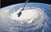  ?? A view of Hurricane Florence, off the US east coast, from the Internatio­nal Space Station. AFP ??