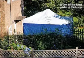  ??  ?? A tent set up in the garden of the house