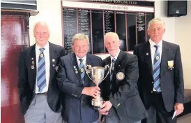  ??  ?? Winners Rutherglen’s nominated fours guys Tom Pollock, Alistair Vallance, Stuart McIntosh and Alasdair Campbell