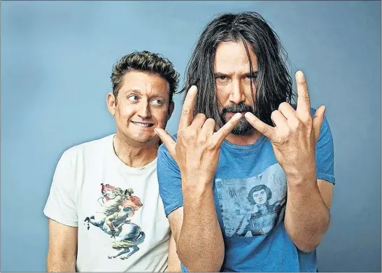  ?? [HAMMERSTON­E STUDIOS] ?? Keanu Reeves, right, will star with Alex Winter in a new “Bill and Ted” movie due out next year.