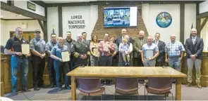  ?? MERKEL / SPECIAL TO THE MORNING CALL ?? The Macungie Ambulance Corps and Lower Macungie Township met on Thursday night to recognize bystanders and emergency responders who helped save a child’s life earlier this year.
SHARON K.