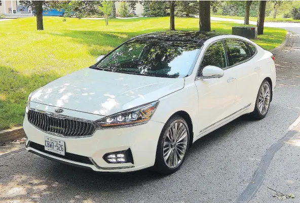  ??  ?? The 2017 Kia Cadenza presents a pleasing, non-offensive look, and comes generously packed with features. BRIAN HARPER/DRIVING.CA