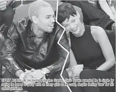  ??  ?? SPLIT AGAIN: At his birthday bashes Sunday, Chris Brown revealed he is single by saying he hoped to party with as many girls as he could, despite feeling ‘love’ for his on/off girlfriend.