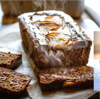  ??  ?? Get your timing right and it’ll be sticky ginger loaf for elevensies. Opposite: crumpets are just a step up from pancakes and taste amazing fresh from the pan