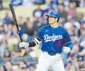  ?? JAE HONG, THE ASSOCIATED PRESS ?? Shohei Ohtani won’t pitch for the Dodgers this season, but his bat will add to an already potent offence in Los Angeles.