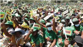  ?? — Pictures: Innocent Makawa ?? Part of the crowd that attended Presidenti­al Mnangagwa star rally at Mbizo Stadium in Kwekwe yesterday.