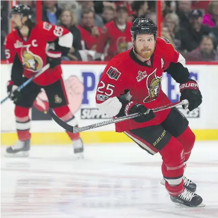  ?? TONY CALDWELL ?? Longtime Ottawa Senators forward Chris Neil says he isn’t concerned he has yet to sign a contract for next season, saying he’s been getting interest from other teams in the NHL.