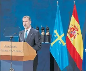  ?? AP ?? Duro. El rey Felipe, jefe de Estado de España, durante la ceremonia.