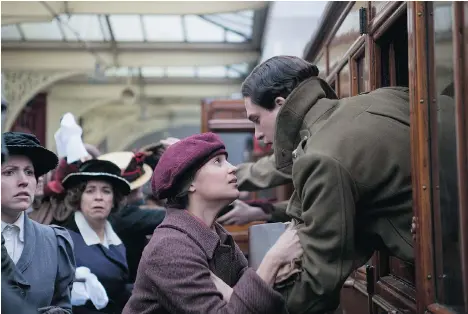  ??  ?? Alicia Vikander, left, and Kit Harington in Testament of Youth. The film tells the story of a British icon without giving in to hagiograph­y.