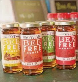  ?? BY BEE FREE HONEE CONTRIBUTE­D ?? Bee Free Honee is a vegan honey alternativ­e made without bees. The company has some ties to Texas and is launching a nonprofit arm to help save honeybees.