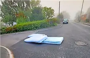  ?? Picture: Sean Dudden ?? Three mattresses were left in the middle of Shaws Way