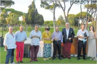  ??  ?? Fernando Benjumeda, José María García, Alfonso Pérez-Barbadillo, Elsa Argüeso, Daniel Martínez, José Manuel Domecq y Juan y Magdalena Melgarejo.