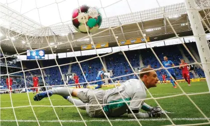  ?? Photograph: Wolfgang Rattay/Reuters ?? Andrej Kramaric puts a late penalty past Manuel Neuer to seal the hosts’ 4-1 victory.