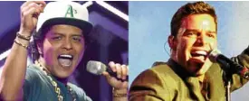  ??  ?? Bruno Mars (left) and Ricky Martin