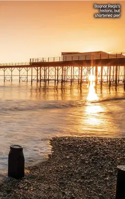  ??  ?? Bognor Regis’s historic, but shortened pier