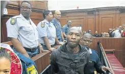  ?? Picture: Gallo Images/Brenton Geach ?? Luyanda Botha at his pre-trial hearing in Cape Town. Uyinene Mrwetyana, left.