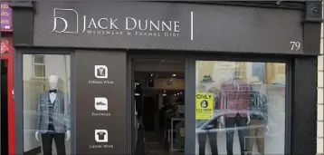  ??  ?? Jack Dunne, Main Street, Gorey, menswear and formal hire.