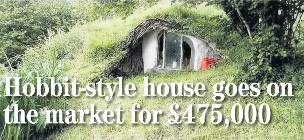  ?? Picture: Zoopla ?? You can buy this ‘Hobbit house’ for £475,000 in the West Wales countrysid­e. It comes with almost 80 acres of woodland.