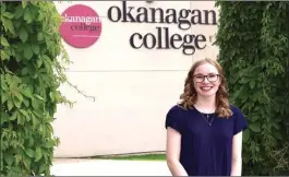  ?? Special to The Daily Courier ?? Lindsay Booth received a $5,000 scholarshi­p to attend Okanagan College.