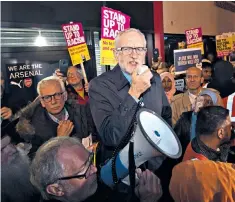  ??  ?? Jeremy Corbyn, the Labour leader, leads a rally at Finsbury Park, London, on Friday