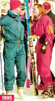  ??  ?? Close: The expert skier at Klosters in Switzerlan­d with godfather Prince Charles 1995