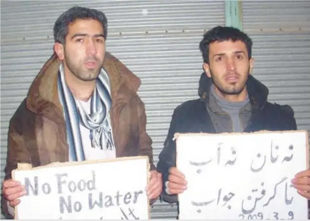  ?? ?? Undated photo of Reza Mashayekhi during a hunger strike in Turkey, where he fled after his torture and imprisonme­nt as a teen in Iran.