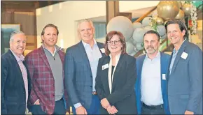  ?? COURTESY OF SAGELIFE ?? Attending the grand opening of The Mattison at 501 Estate are, from left, Chuck Hammonds, senior managing director of Harbert South Bay; Kyle Wisdom, managing director of Harbert South Bay; Patrick McGonigle, chief executive officer of Harbert South Bay; Kelly Andress, founder and president of SageLife; Joel Sherman, senior managing director of Harbert South Bay; and Adam Arnold, managing director of Harbert South Bay.