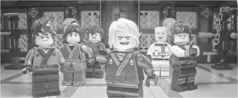  ?? PHOTOS BY WARNER BROS. PICTURES ?? Lloyd (center, voiced by Dave Franco) leads the super-squad of teenage ninjas in The Lego Ninjago Movie, out Sept. 22.