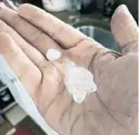  ?? PAT MICHAELS/COURTESY ?? Hail pelted parts of Central Florida on Sunday, with marble-size pieces of ice spotted across some areas of Orange and Seminole counties.