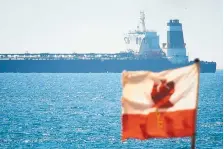  ?? MARCOS MORENO/ASSOCIATED PRESS ?? Spain’s acting foreign minister says a tanker stopped off Gibraltar and suspected of taking oil to Syria was intercepte­d by British authoritie­s after a request from the United States.