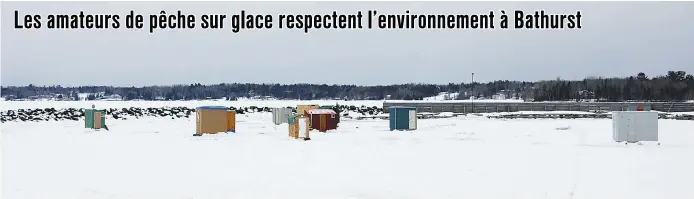  ??  ?? Si des cabanes sont restées sur place après la date butoir, l’endroit est gardé propre par les pêcheurs. – Acadie Nouvelle: Béatrice Seymour