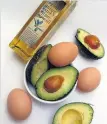  ??  ?? BENEFITS Eggs, avocado and oil