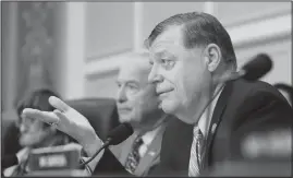  ?? CAROLYN KASYER / AP ?? House Appropriat­ions Labor, Health and Human Services, Education, and Related Agencies subcommitt­ee Chairman Rep. Tom Cole, R-okla., right, joined by House Appropriat­ions Committee Chairman Rep. Rodney Frelinghuy­sen, R-N.J., left, speaks May 24 on...