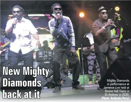  ?? (Photo: Kediesha Perry) ?? Mighty Diamonds in performanc­e at Jamaica Live held at Boone Hall Oasis in St Andrew in 2020.