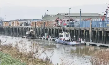  ??  ?? The scene at Wisbech port