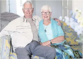  ??  ?? Terry and Alison Kelso at their holiday accommodat­ion in Glenarm