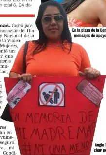  ?? SHIRLEY SANDÍ ?? Angie Paola Fallas llegó desde Guápiles a marchar por su mamá Marita García.