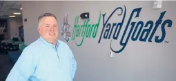  ?? PATRICK RAYCRAFT/ HARTFORD COURANT ?? Tim Restall, then Yard Goats general manager and now the team president, pictured in 2017.