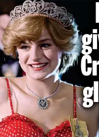  ??  ?? Emma Corrin, The Crown’s Princess Diana, was hoping for a Golden Globe last night