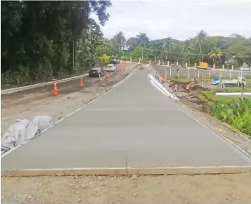  ?? Photo: Fiji Roads Authority ?? Rehabilita­tion work in progress at Gladstone Road in Suva.