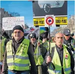  ?? Picture: AP. ?? Yellow vest protesters during a march in Paris.
