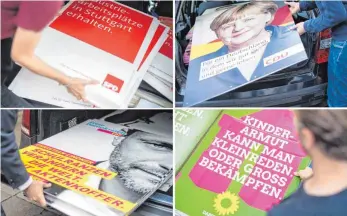  ?? FOTO: DPA ?? Die Wahlplakat­e dürfen in Stuttgart ab dem 12. August ausgehange­n werden.