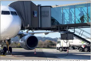  ?? (Photos Luc Boutria) ?? Le nombre de passagers qui ont transité via l’aéroport de Toulon-Hyères a augmenté de , % en .