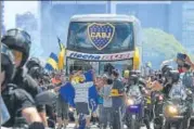  ?? AFP ?? ▪ The Boca Juniors team bus was attacked by River Plate supporters ahead of the second leg last weekend.