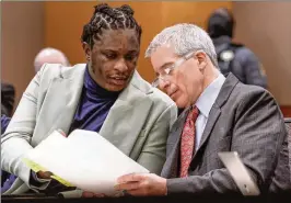  ?? NATRICE MILLER/AJC 2024 ?? Jeffery Williams, aka Young Thug, is the lead figure in the RICO trial, but many of the prosecutio­n witnesses have danced around answering questions from the prosecutor­s about Young Slime Life goings-on.