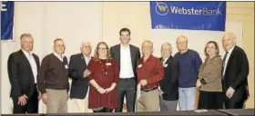  ?? CONTRIBUTE­D PHOTO ?? Los Angeles Dodgers Pitcher Rich Hill spoke at the Middlesex County Chamber of Commerce’s January member breakfast meeting, where he received the 2017 Role Model of the Year Award. Larry Hill, Rich Hill’s brother, who lives in Durham, appears on the...
