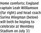  ?? ?? Home comforts: England captain Leah Williamson (far right) and head coach Sarina Wiegman (below) will both be hoping to celebrate at Wembley Stadium on July 31