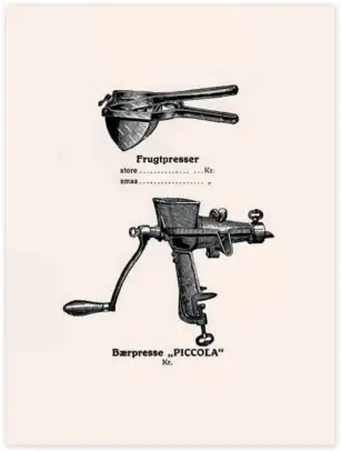  ??  ?? FÅ UT SAFTEN: Frukt- og baerpresse­r er fine å ha i kjøkkenet når høstens grøde skal foredles.