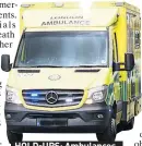  ??  ?? HOLD-UPS: Ambulances